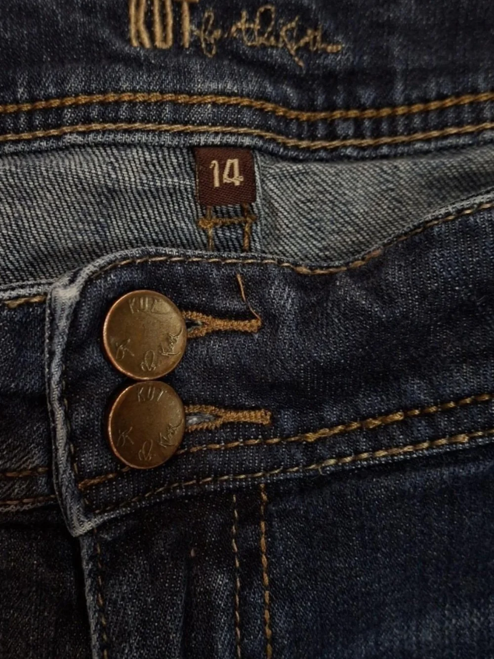 Kut from the Kloth Indigo Blue Boyfriend Jeans with Cuffed Hem - Picture 2 of 4